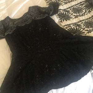Sheer Lace Peplum Dress